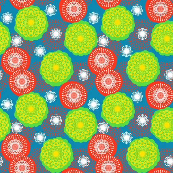 Multicolor bloemmotief in felle kleuren. — Stockvector