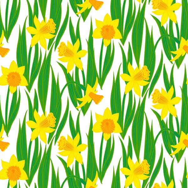 Vintage floral pattern with daffodils. Royalty Free Stock Vectors