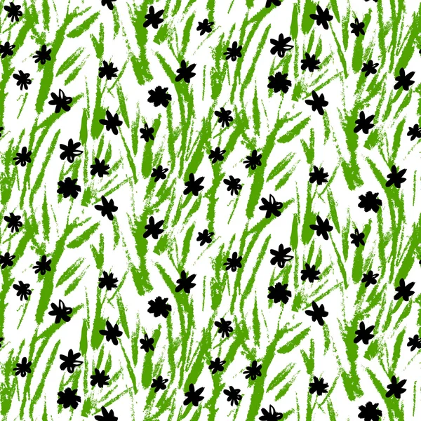 Grunge motif avec de petites fleurs dessinées à la main . — Image vectorielle