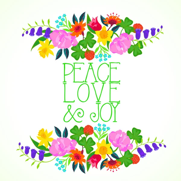 Card with bouquet of spring and summer flowers Royalty Free Stock Vectors