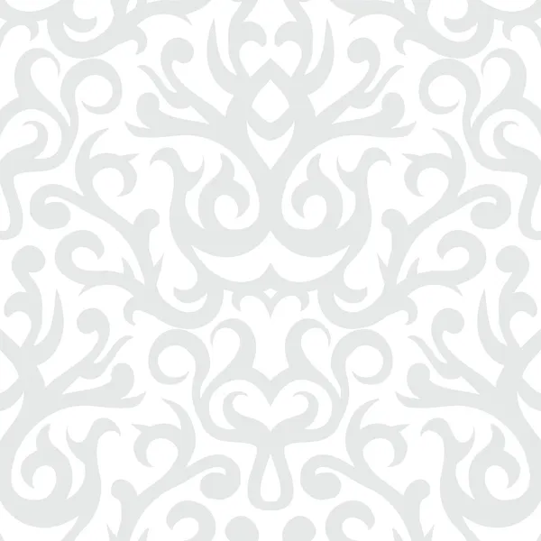 Damask pattern in white and silver — Stock Vector