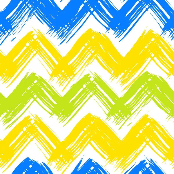 Chevron motif peint à la main avec des coups de pinceau audacieux — Image vectorielle