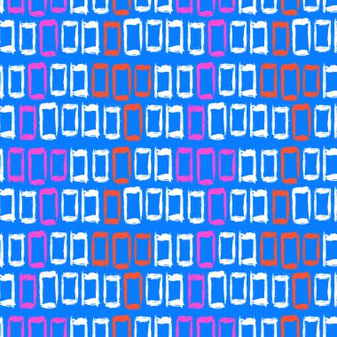 Geometric pattern with small hand painted squares clipart