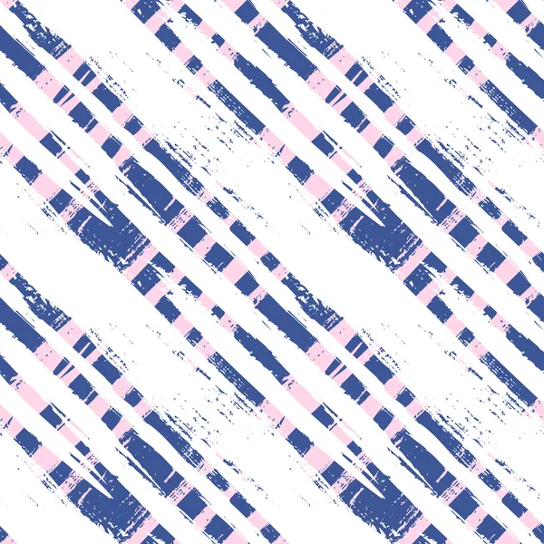 Karomuster mit breiten Pinselstrichen und Streifen — Stockvektor