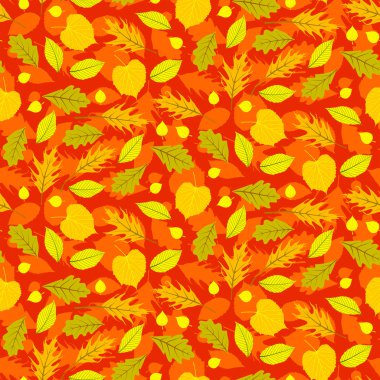 Autumn seamless background with leaves clipart