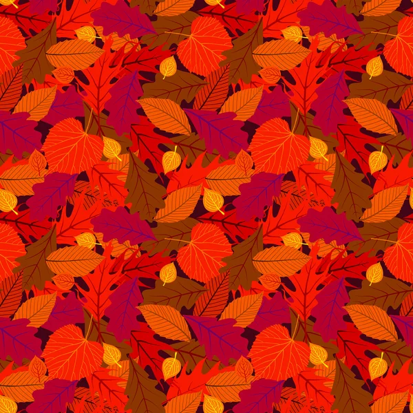 Höstens sömlös bakgrund med blad — Stock vektor