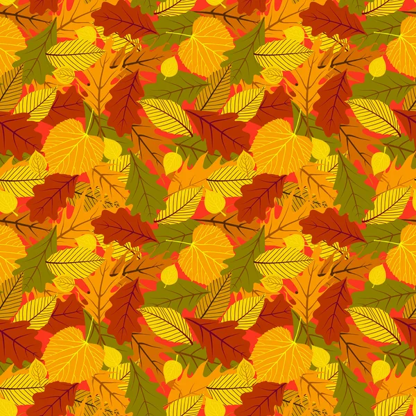 Autumn seamless background with leaves — Stock Vector