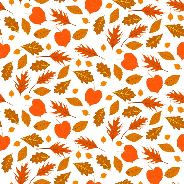 Осенний бесшовный фон с листьями — стоковый вектор