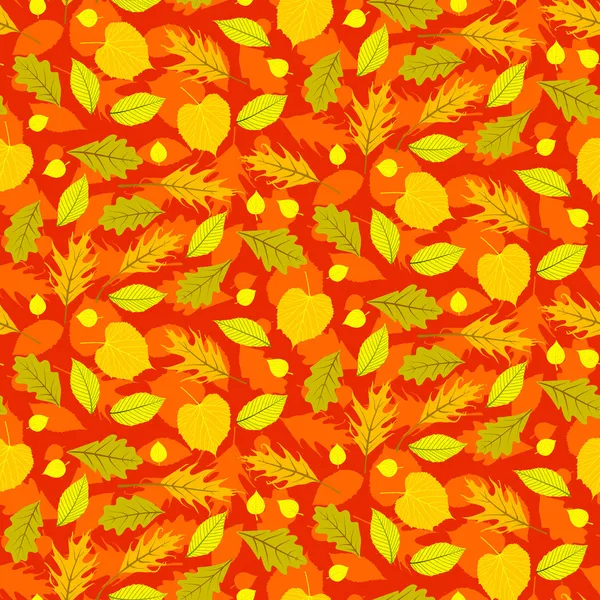 Φθινόπωρο ομοιογενές φόντο με φύλλα — Διανυσματικό Αρχείο