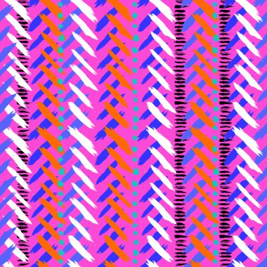 Chevron hand painted vector seamless pattern clipart