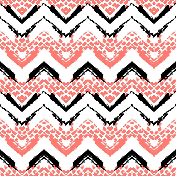 Chevron hand painted vector seamless pattern — Stock Vector