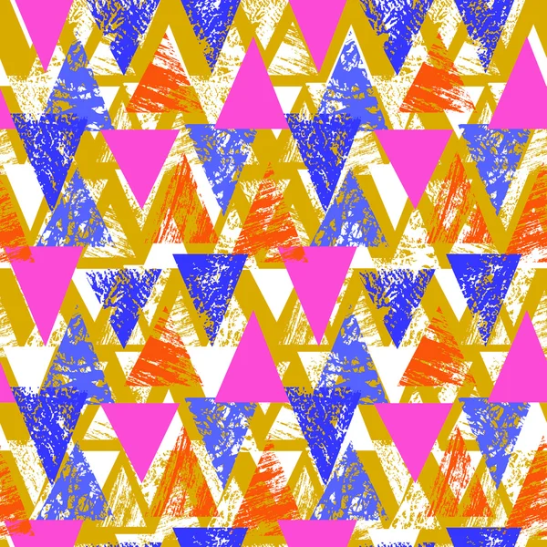 Hand painted bold pattern with triangles — Stock Vector