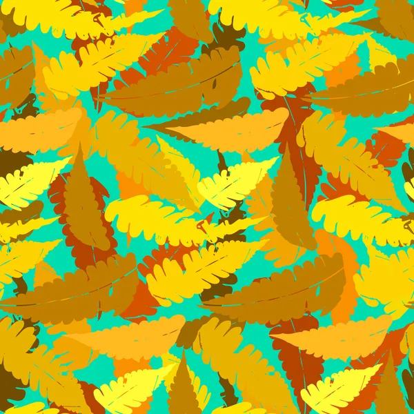 垃圾秋天模式与蕨类叶子 — 图库矢量图片