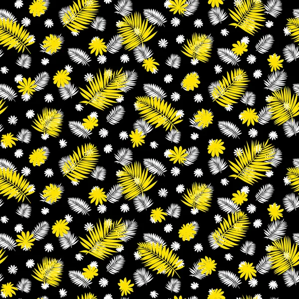 Patroon met palm leafs geïnspireerd door de keerkringen natuur — Stockvector