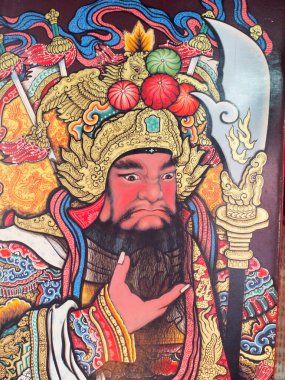 gelenek Çin resminin üzerinde Çince Tapınağı kapı bangkok il Tayland