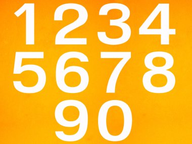 Sarı duvar beyaz stenciled sayısına yakın çekim