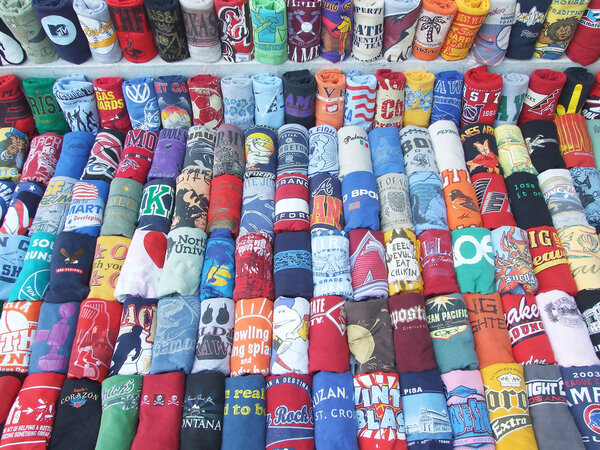 Variety of color t-shirts