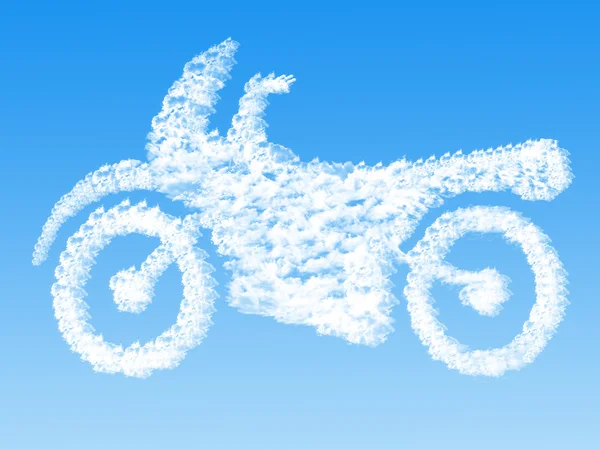 オートバイ、夢の概念として形をした雲 — ストック写真