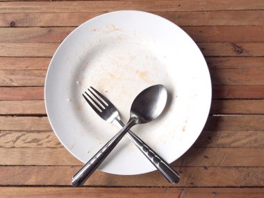 boş bir tabak havai çekim