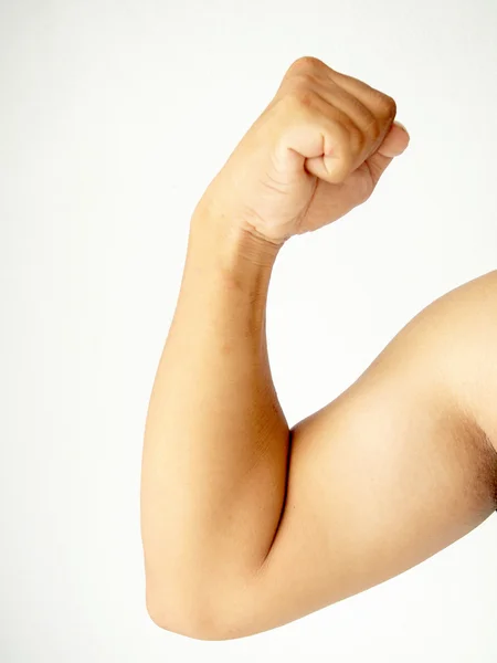 Picture of a muscular arm flexing Royalty Free Stock Images