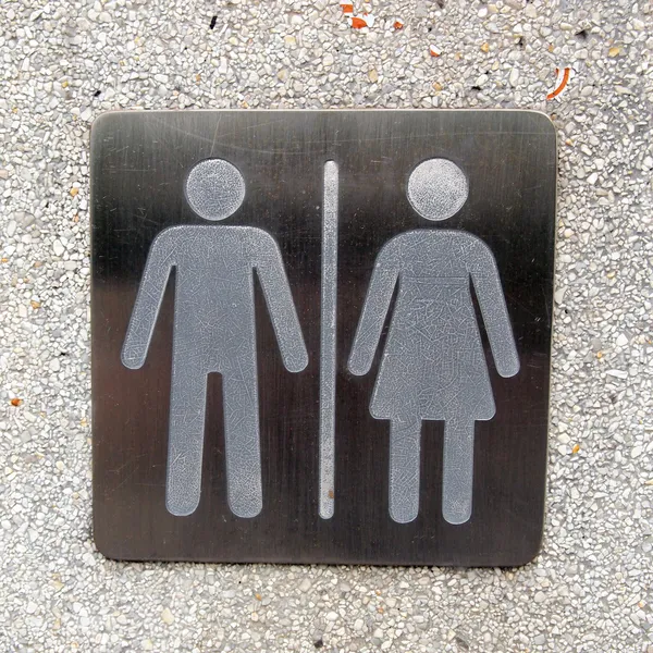 Tuvalet plaka işareti duvar — Stok fotoğraf