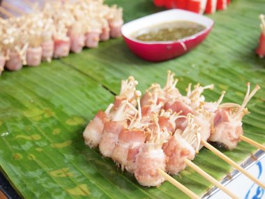 geleneksel Tay tarzı ızgara domuz eti