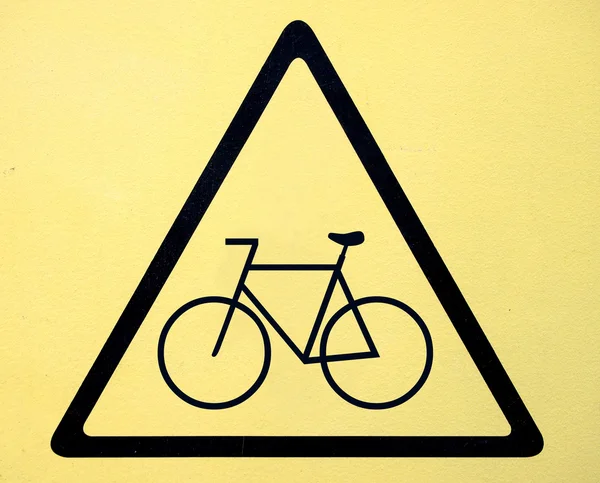 Znak drogowy - rower przekraczania — Zdjęcie stockowe