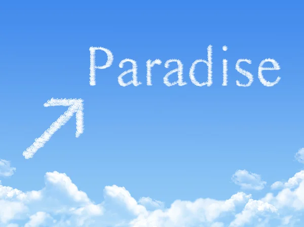 Sinal paraíso em forma de nuvem, conceito de sonho — Fotografia de Stock