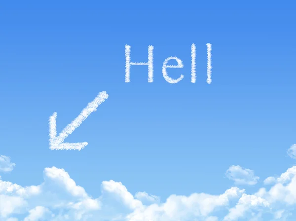 Hell sign on Cloud shaped ,dream concept — Stock Photo, Image