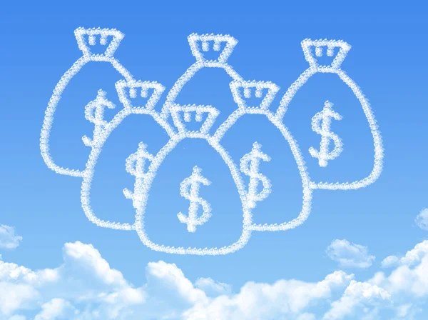 Geld tas wolk gevormd — Stockfoto