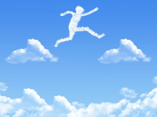 Cloud shaped as  jump — Stock Photo, Image