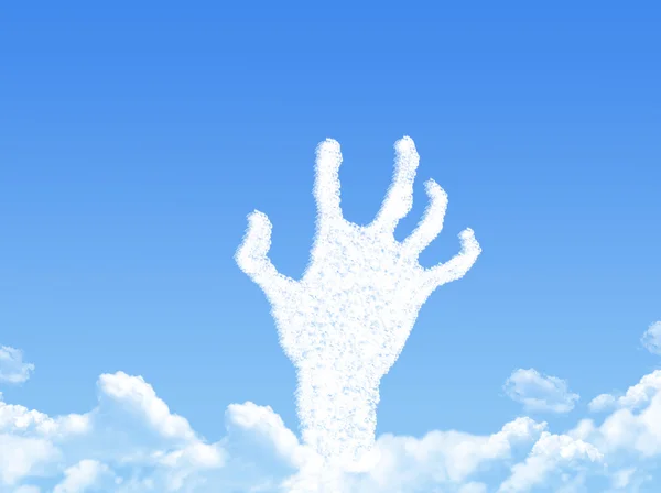 Cloud shaped as hand — Stock Photo, Image