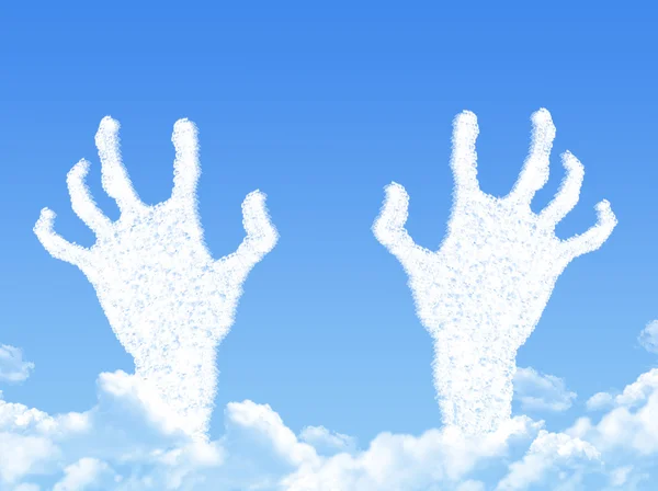 Облако в форме рук — стоковое фото