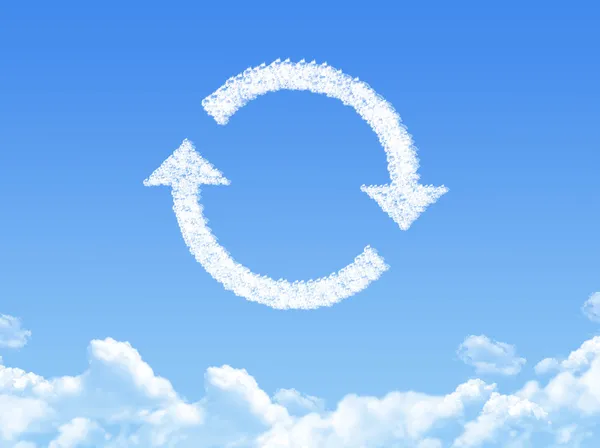 Odśwież znak kształt chmury na niebie — Zdjęcie stockowe