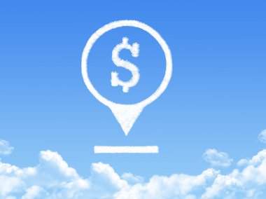 Doları yer işareti bulutu şeklini