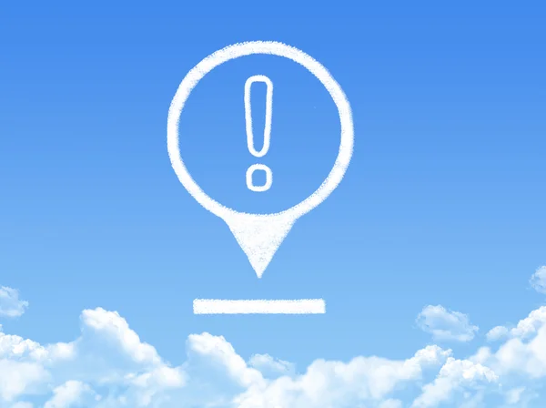 Wykrzyknik lokalizacji kształt znacznika chmura — Zdjęcie stockowe