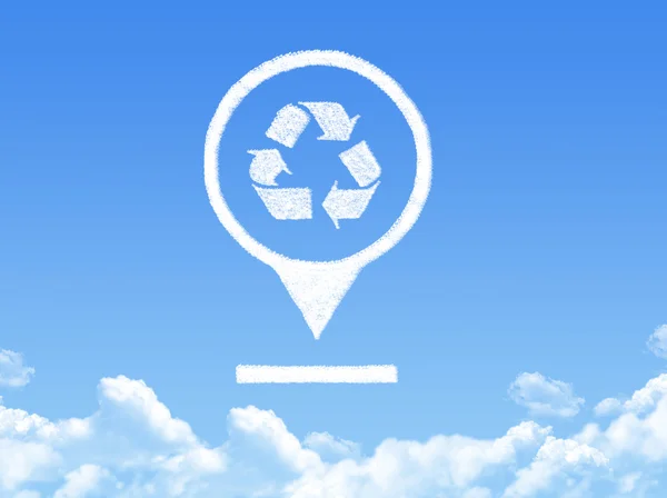 Reciclar forma de nuvem marcador de localização — Fotografia de Stock