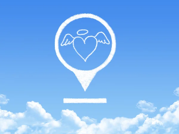 Love location marker cloud shape — Stock Photo, Image