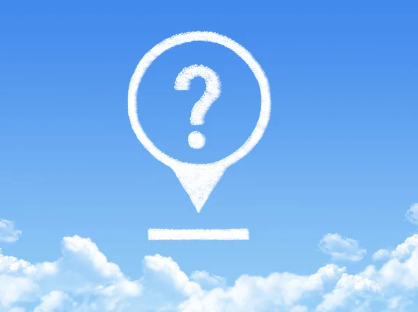 Marca de interrogación marcador de ubicación forma de nube — Foto de Stock
