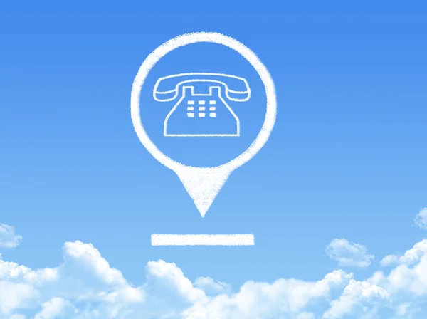 Marcador de localização do telefone forma de nuvem — Fotografia de Stock