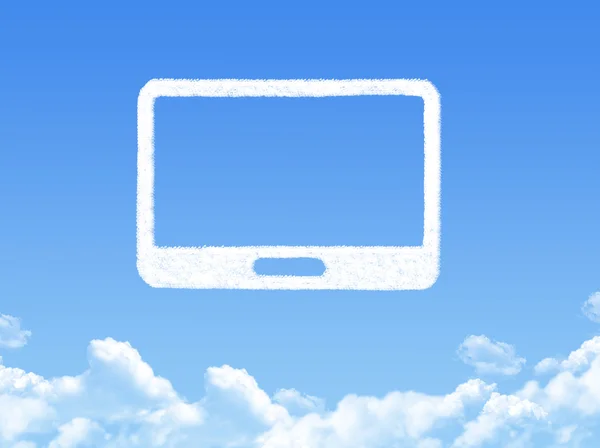 Tablet pc cloud shape — Stock Photo, Image