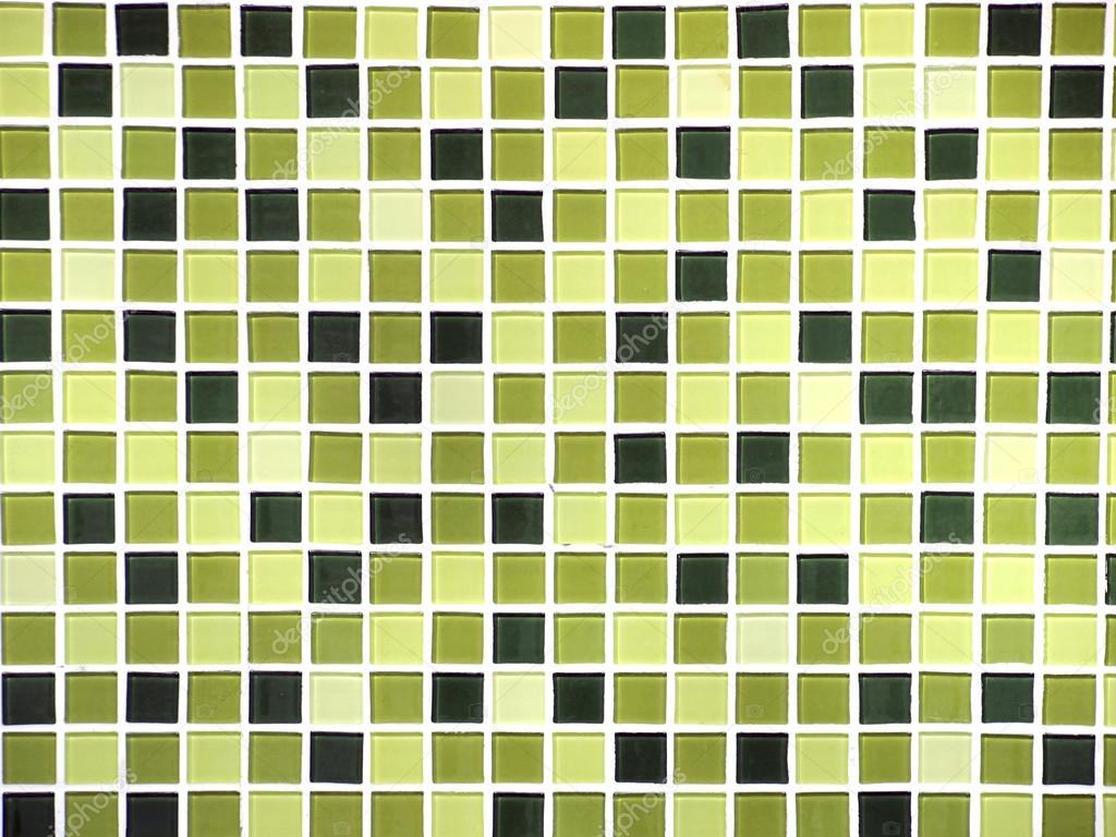 Green seamless mosaic tiles background
