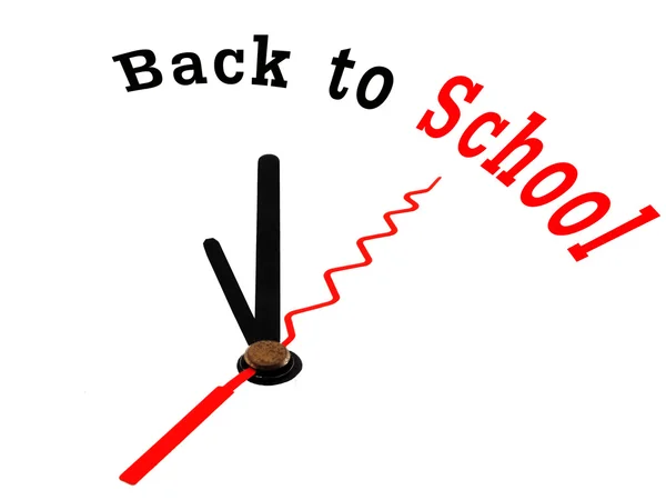 Reloj con texto de vuelta a la escuela — Foto de Stock