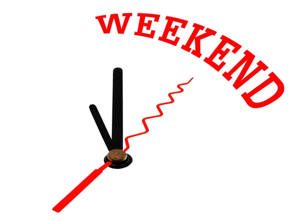 An image of a nice clock with weekend — Stock Photo, Image