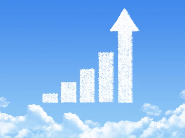 Progreso del crecimiento gráfico de flecha nube forma —  Fotos de Stock