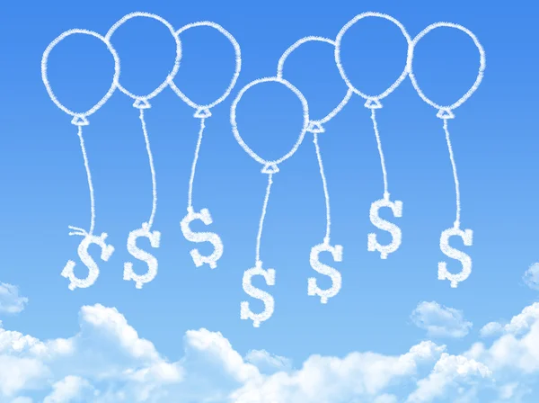 Nuvem em forma de balão de dinheiro — Fotografia de Stock