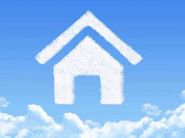 Huis teken op wolk gevormd, droom concept — Stockfoto