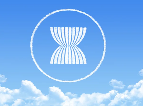 Aec oder asean economy community flag cloud shape — Stockfoto