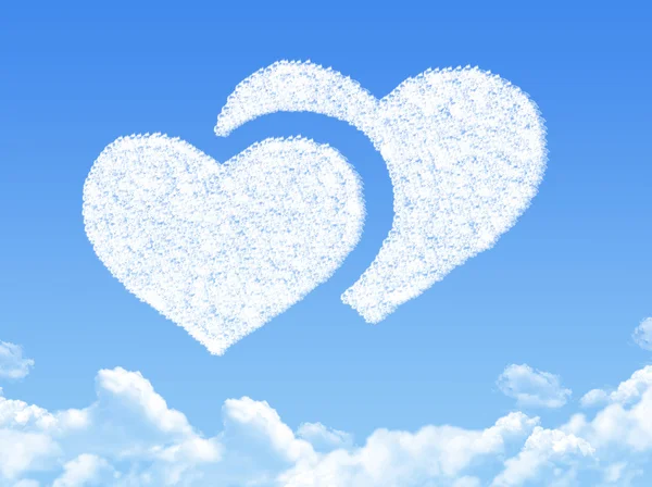 Srdce pojem cloud tvar — Stock fotografie