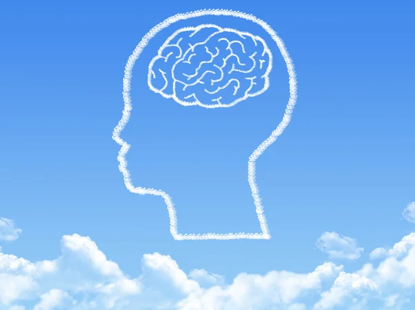 Kreatív agy ötlet koncepció felhőben alakzat — Stock Fotó